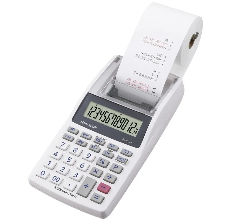 Taschenrechner Sharp EL-1611 V Druckender Tischrechner Display (Stellen): 12 ba von Sharp in Weiß – Produktfoto