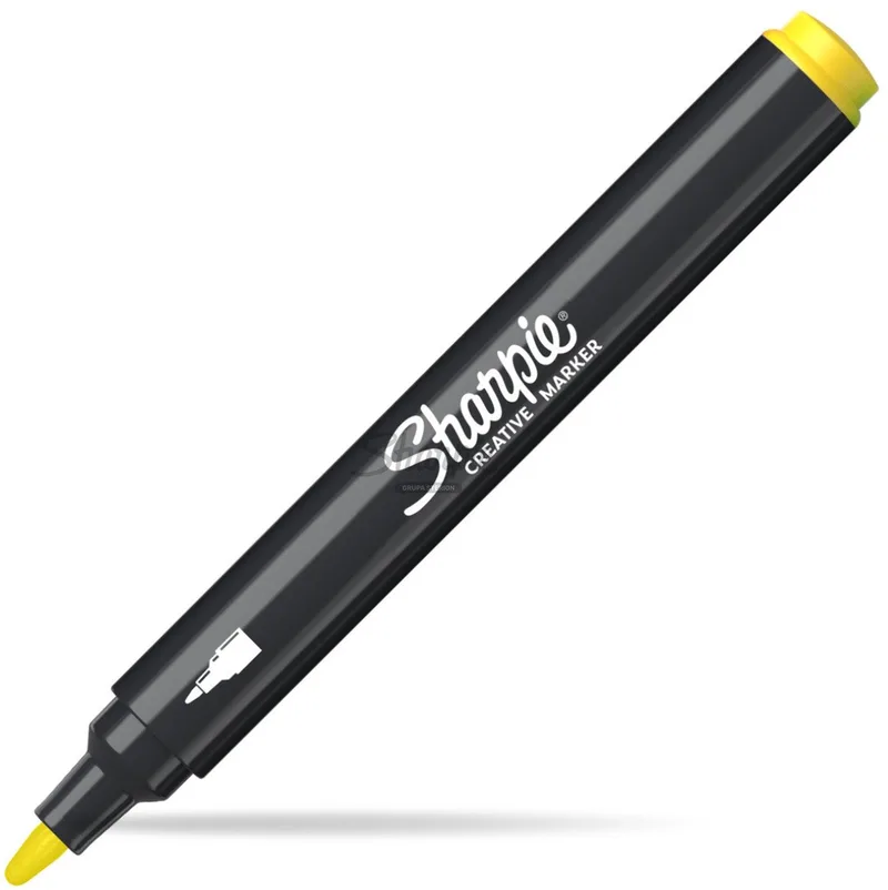 Acryl Marker - Permanent, Waterdicht, (1-4mm) van Sharpie in Geel – productfoto