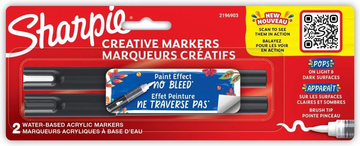Creative Brush Tip Markers 2 suks - 2196903 van Sharpie in Zwart en wit – productfoto