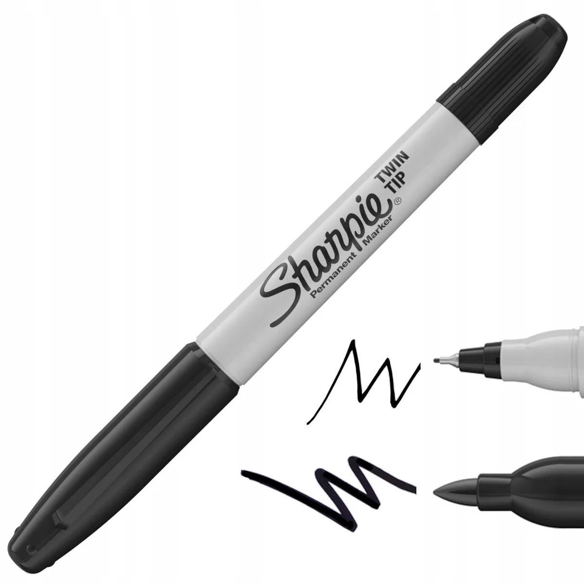 Permanent Marker - Dubbele Punt, Watervast de Sharpie en Noir – photo produit