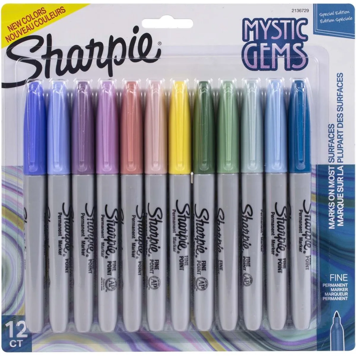 Permanent Marker - Fine - Mystic Gems - 12 stuks de Sharpie en Mystic Gems Fine – photo produit