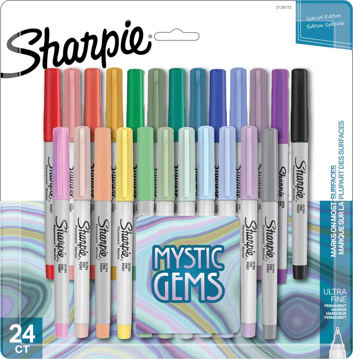 Permanent marker - Ultra Fine - 24 stuks van Sharpie in Mystic gems – productfoto