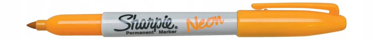 Permanente Marker - Neon Oranje, UV-actief de Sharpie en Orange, Blanc – photo produit