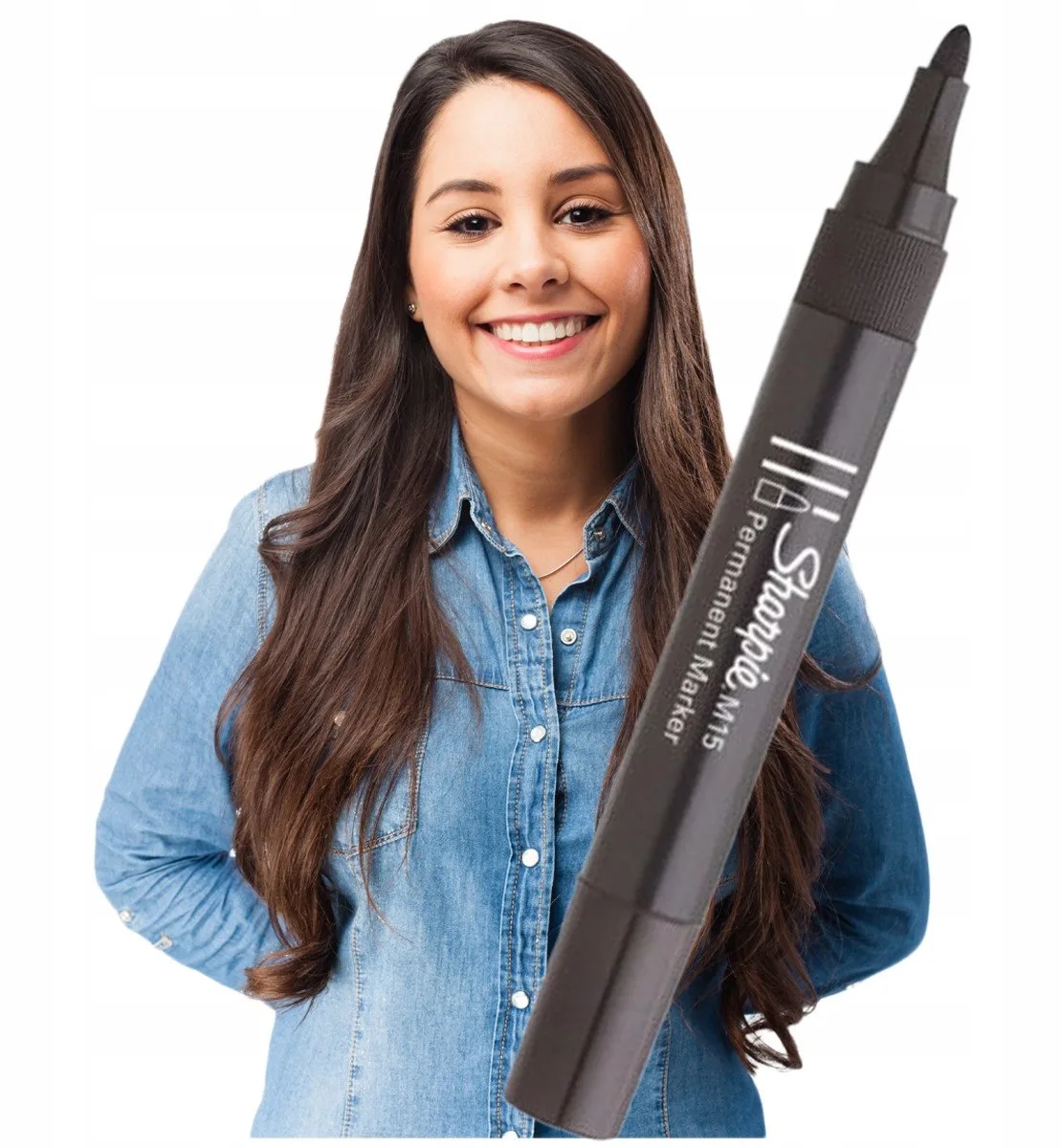 Permanente Marker - Ronde Punt, Sneldrogend & Waterbestendig van Sharpie in Zwart – productfoto
