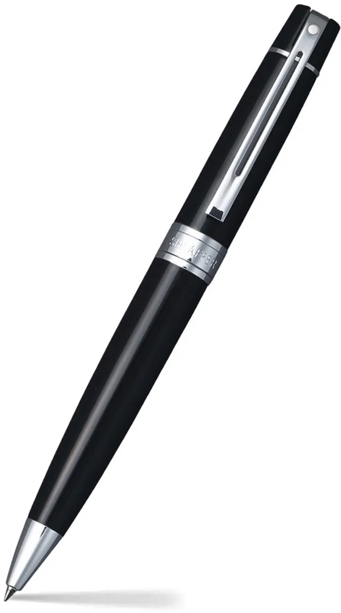 Balpen 300 E9312 - Glossy Black Chrome Plated de Sheaffer en Noir – photo produit