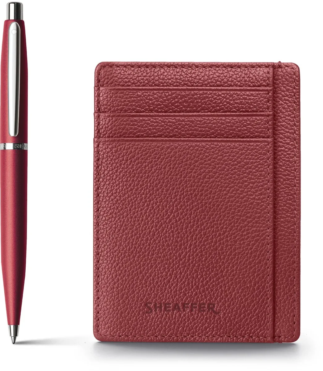 balpen giftset - VFM 9403 - Excessive red chrome plated - met creditcardhouder scarlet blaze - SF-G2940351-2 de Sheaffer en Fel rood met chroomafwerking – photo produit