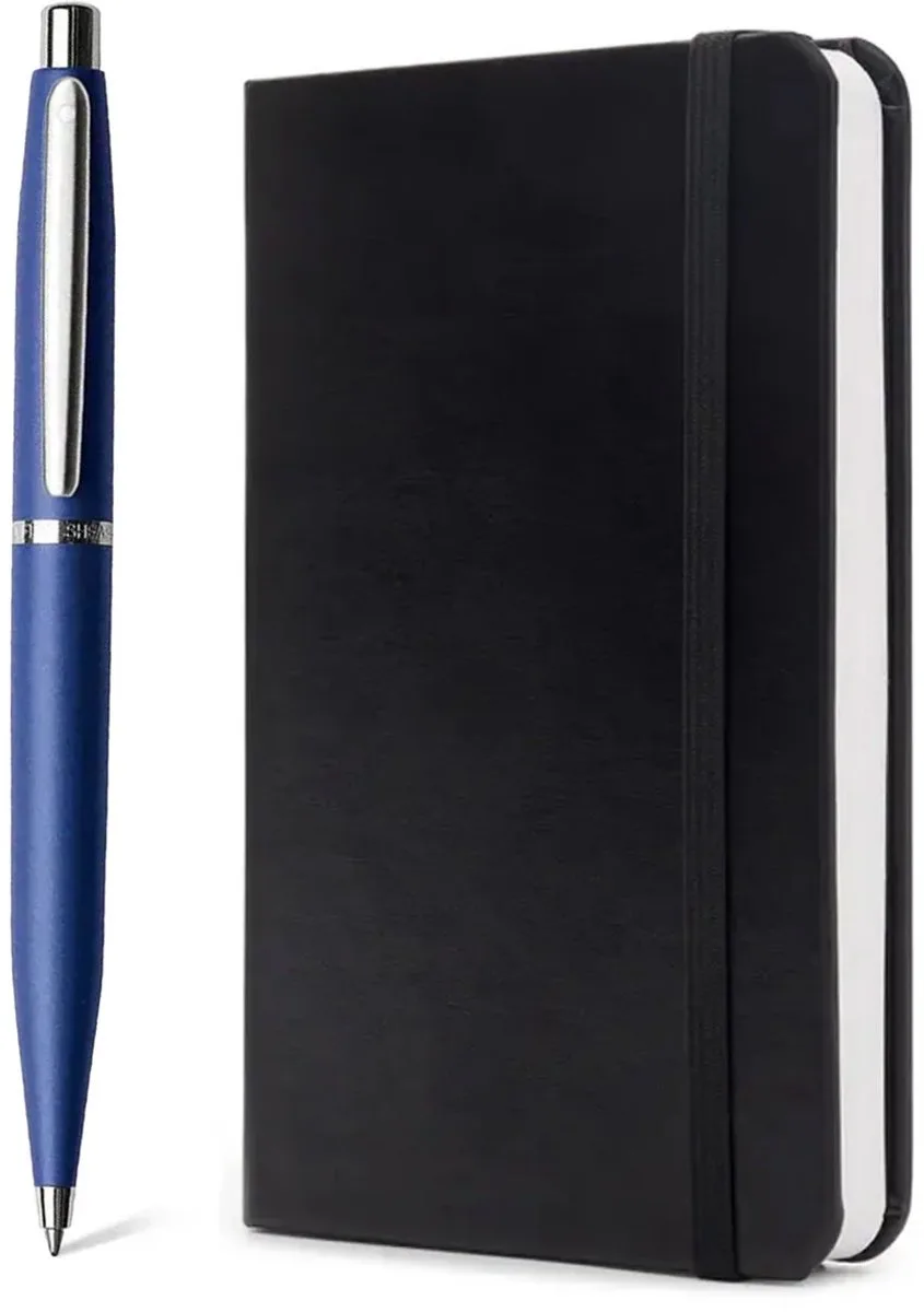 balpen giftset - VFM/G9401 - neon blue nickel plated - met A6 notebook van Sheaffer in Neonblauw chroom – productfoto