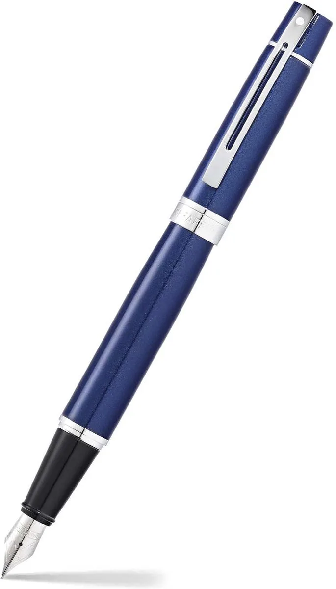 vulpen 300 E9341 - F - Glossy blue chrome plated von Sheaffer in Glanzend blauw – Produktfoto
