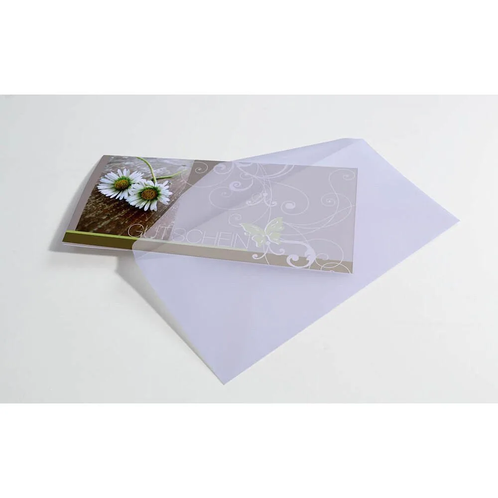 Briefumschläge transparent DIN lang ohne Fenster - 25 Stück de Sigel – photo produit