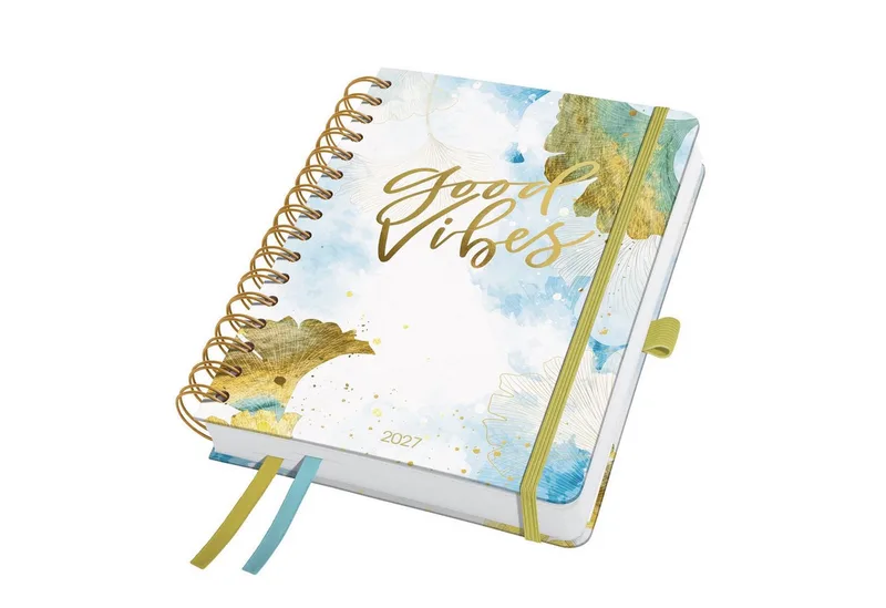 Buchkalender SIGEL 7J606 Spiral-Kalender Jolie 2027, ca. A5, Good Vibes, Hardcover de Sigel – photo produit