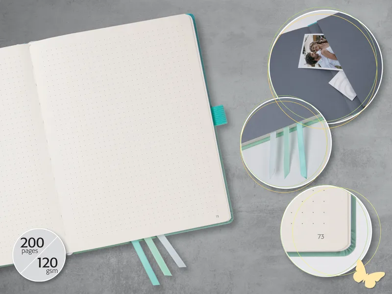 BuJo Notizbuch Jolie , Gradient Sky, , DIN A5+ von Sigel – Produktfoto