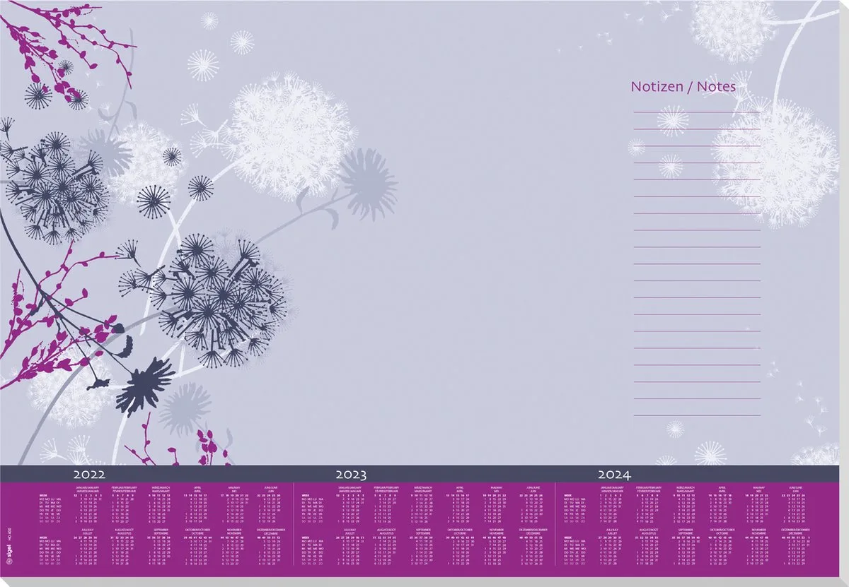 bureauonderlegger - 59,5x41cm - 30 vel - kalender 2023/24/25 - SI-HO400 fra Sigel i Whisper – produktbillede