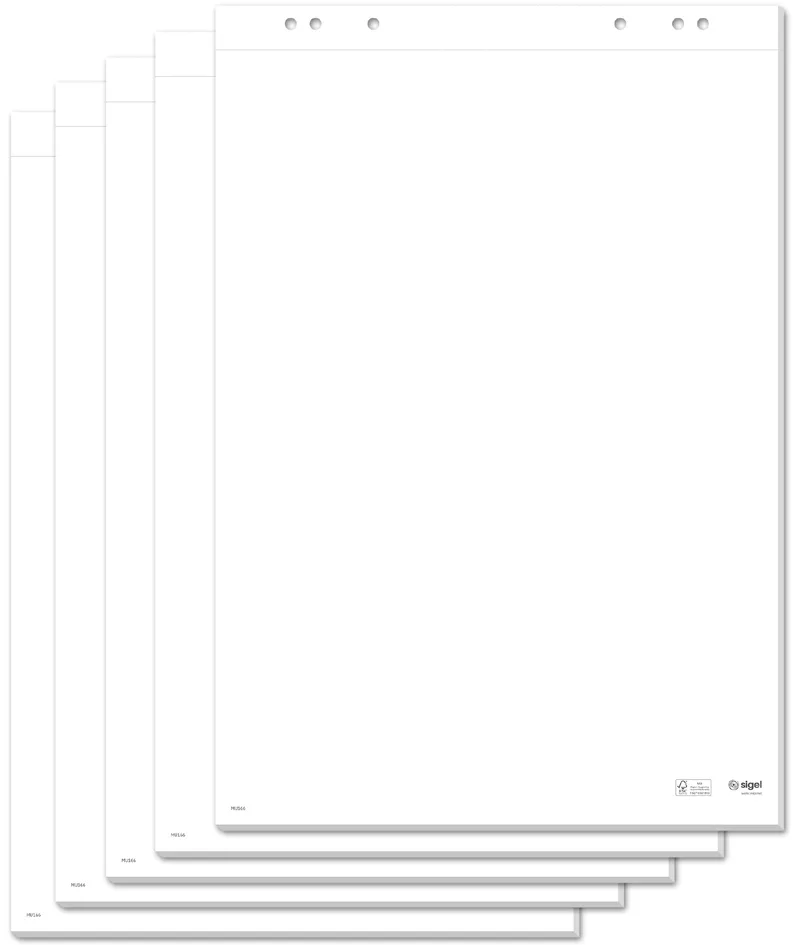 Flipchart-Block, 680 x 990 mm, blanko, weiß, gerollt by Sigel – product photo
