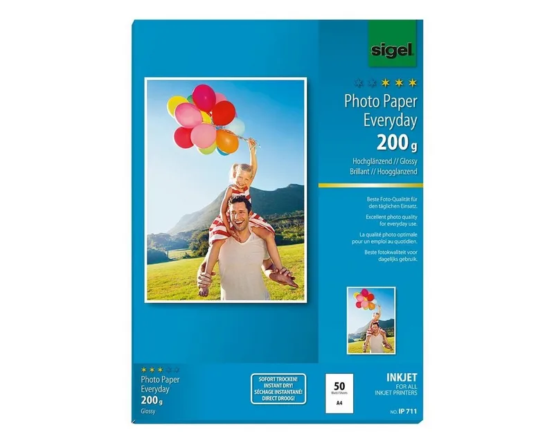 Fotopapier Everyday Plus, hochglänzend und sofort trocknend by Sigel in White – product photo