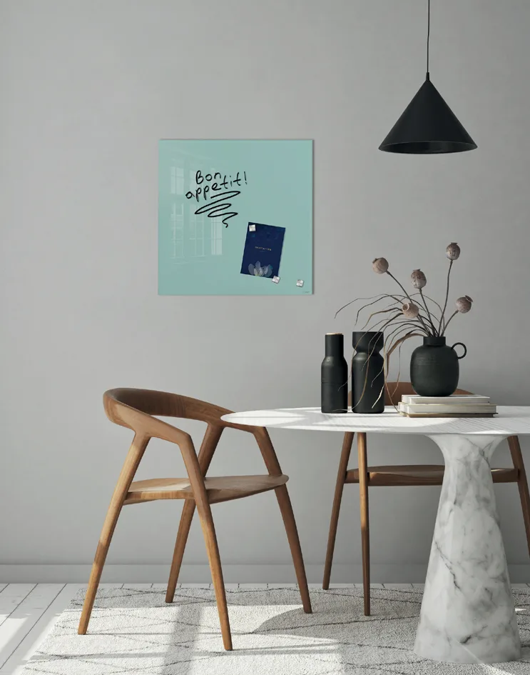 Glas-Magnettafel Artverum, aquamarin, (B)480 mm von Sigel – Produktfoto