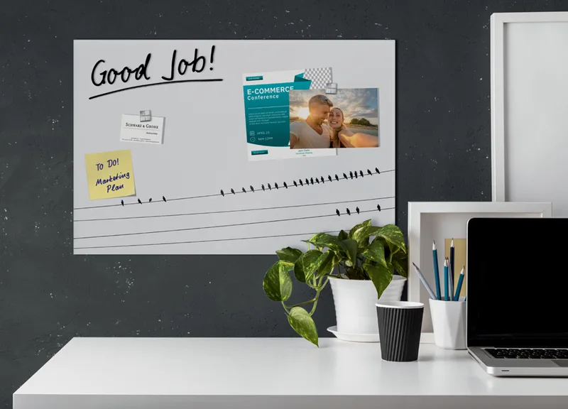Glas-Magnettafel Artverum Design Little Birds van Sigel – productfoto