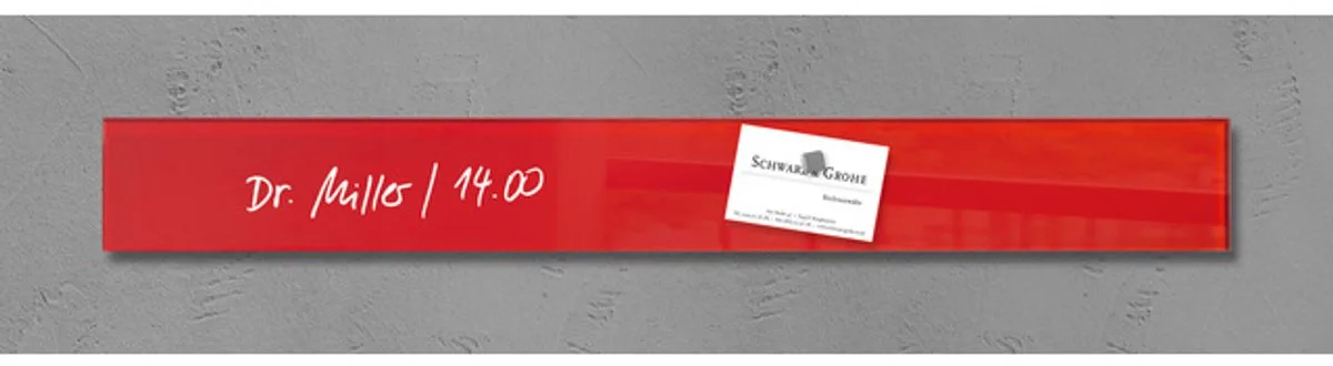 glasmagneetbord - Artverum - 6.5x55cm - rood - SI-GL139 van Sigel in Rood 6.5x55 cm – productfoto