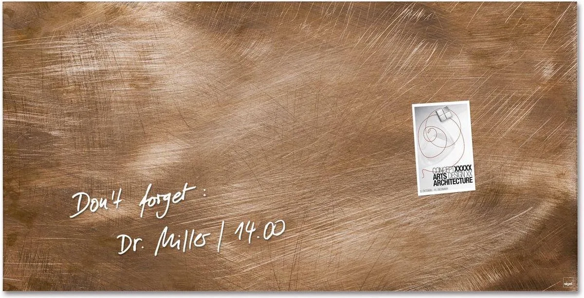 glasmagneetbord - Artverum - 91x46cm - SI-GL267 van Sigel in Brons – productfoto