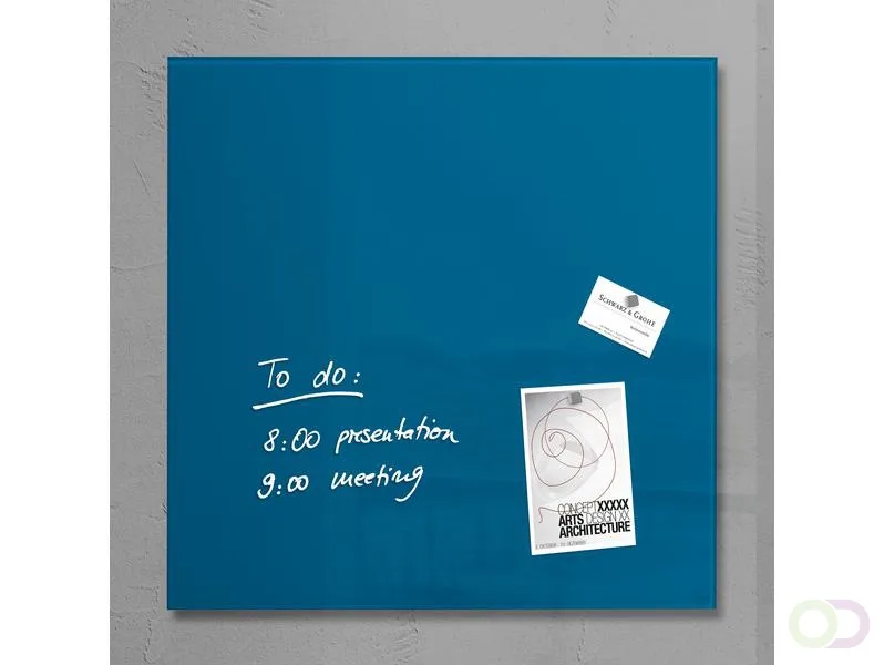 glasmagneetbord Sigel Artverum 480x480x15mm petrolblauw by Sigel – product photo