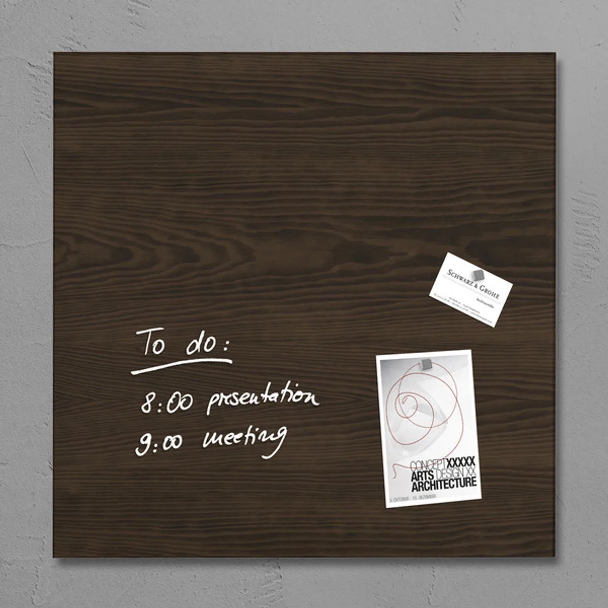 glasmagneetbord Sigel Artverum 480x480x15mm SI-GL255 de Sigel en Dark wood – photo produit