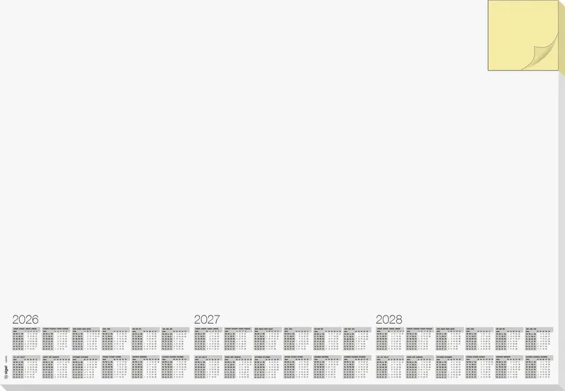 H6490 Schreibunterlage 2026, 2027, 2028 blanko Weiß, Gelb (B x H) 59.5 cm x 41 cm 30 Blatt 1 St. von Sigel – Produktfoto