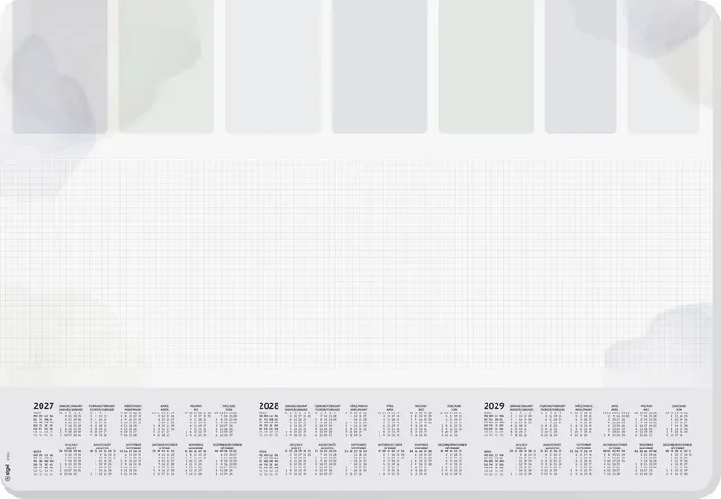 H7312 Schreibunterlage Wochenplan, 3-Jahreskalender 2027, 2028, 2029 kariert abgerundete Ecken (B x H) 59.5 cm x 41 cm 30 Blatt 1 St. H7312 de Sigel – photo produit