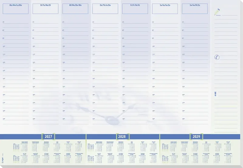 H7350 Schreibunterlage 3-Jahreskalender 2027, 2028, 2029 (B x H) 59.5 cm x 41 cm 30 Blatt 1 St. H7350 by Sigel – product photo