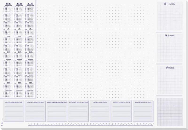 H7355 Schreibunterlage 3-Jahreskalender, Wochenplan 2027, 2028, 2029 (B x H) 59.5 cm x 41 cm 30 Blatt 1 St. H7355 by Sigel – product photo