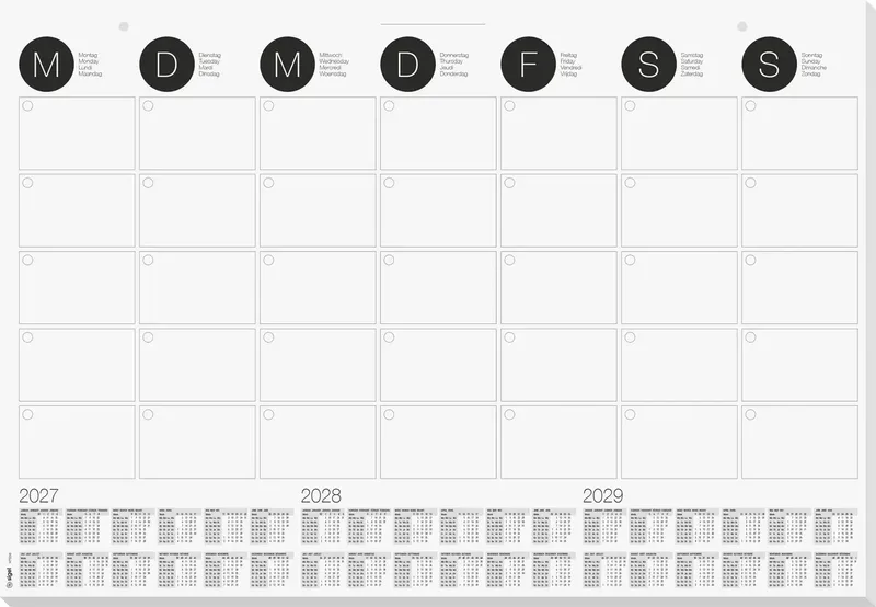 H7550 Schreibunterlage 3-Jahreskalender, Monatsplan 2027, 2028, 2029 (B x H) 59.5 cm x 41 cm 12 Blatt 1 St. H7550 von Sigel – Produktfoto