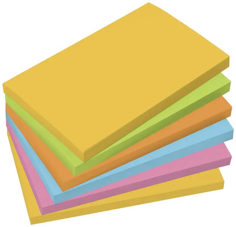 Haftnotiz BA127 125 mm x 75 mm Blau, Gelb, Grün, Orange, Pink 600 Blatt von Sigel – Produktfoto