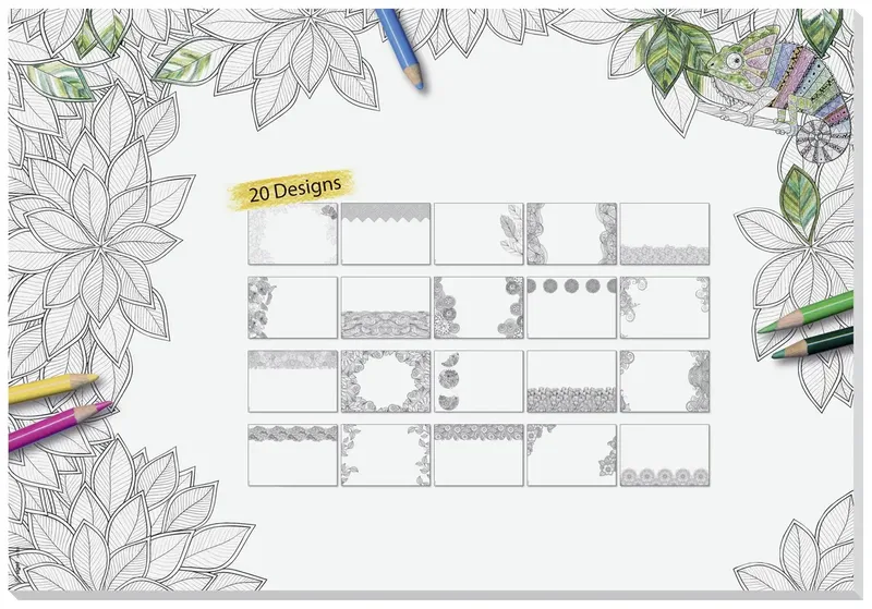 HO580 Schreibunterlage Blanko blanko Schwarz/Weiß (B x H) 59.5 cm x 41 cm 20 Blatt Adult Coloring von Sigel – Produktfoto