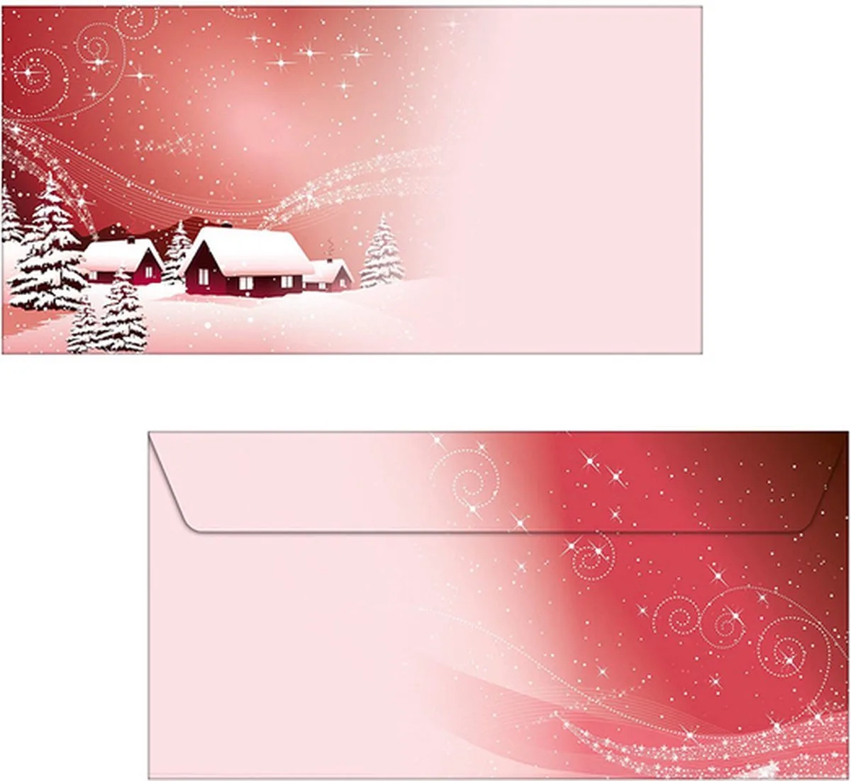 Kerst envelop Sigel 90gr DL - dorp 50 stuks van Sigel in Rood – productfoto