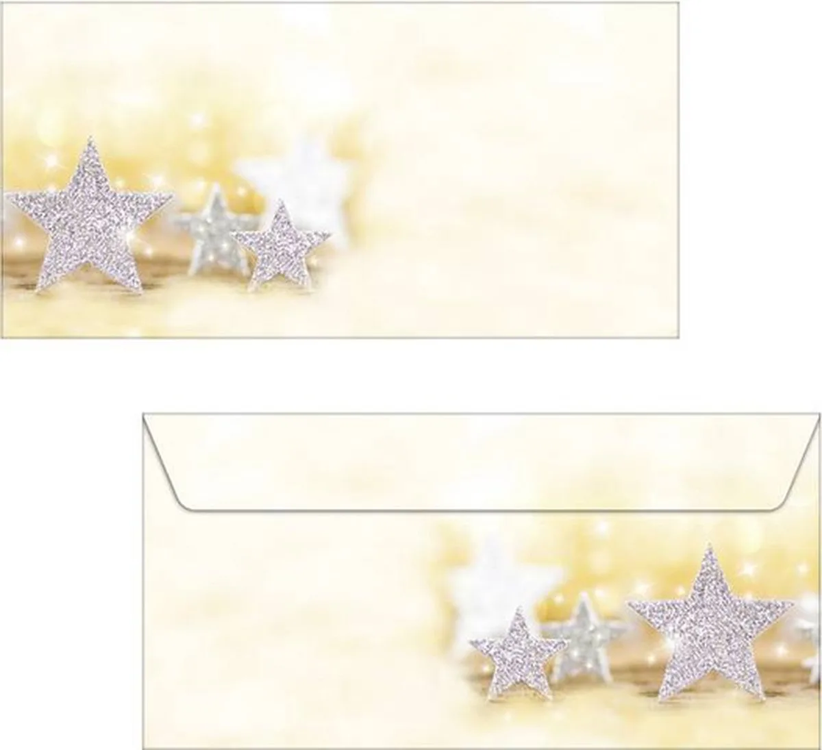 Kerst envelop Sigel 90gr DL - met zilveren ster 50 stuk von Sigel in Gold – Produktfoto