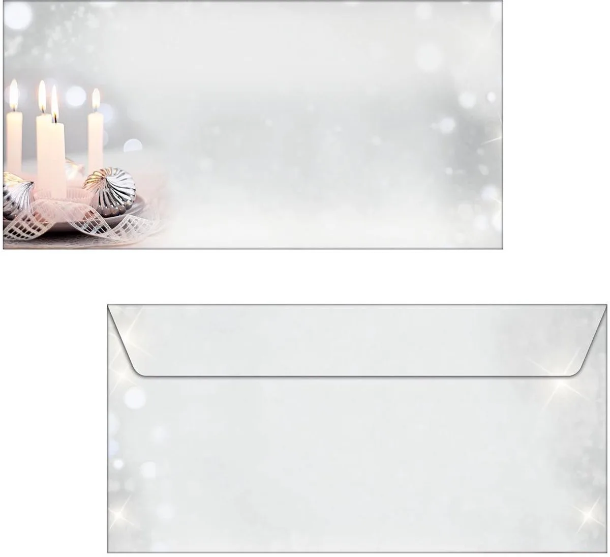 Kerst envelop Sigel Kerst - Silence druk binnenin 90gr DL de Sigel en Gris, Argent – photo produit
