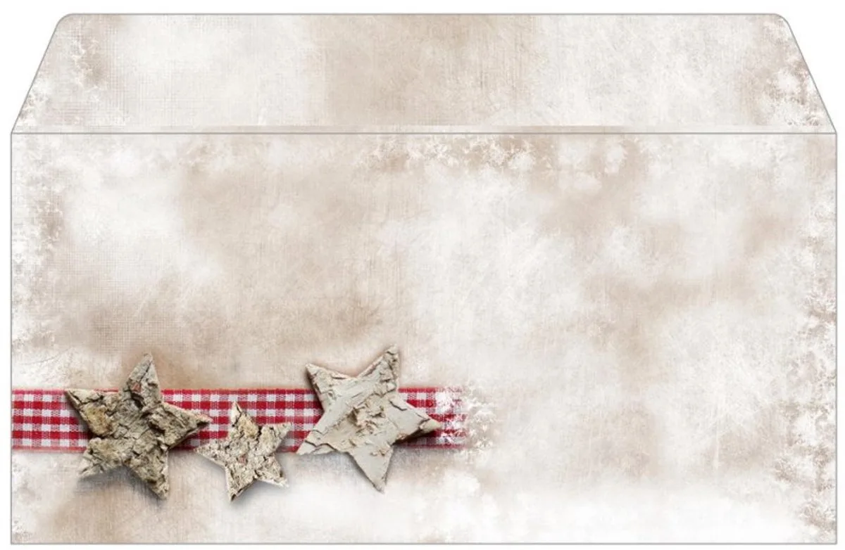 kerst enveloppen Rustic White, DIN lang, dennentakken motief, 25 stuks van Sigel – productfoto