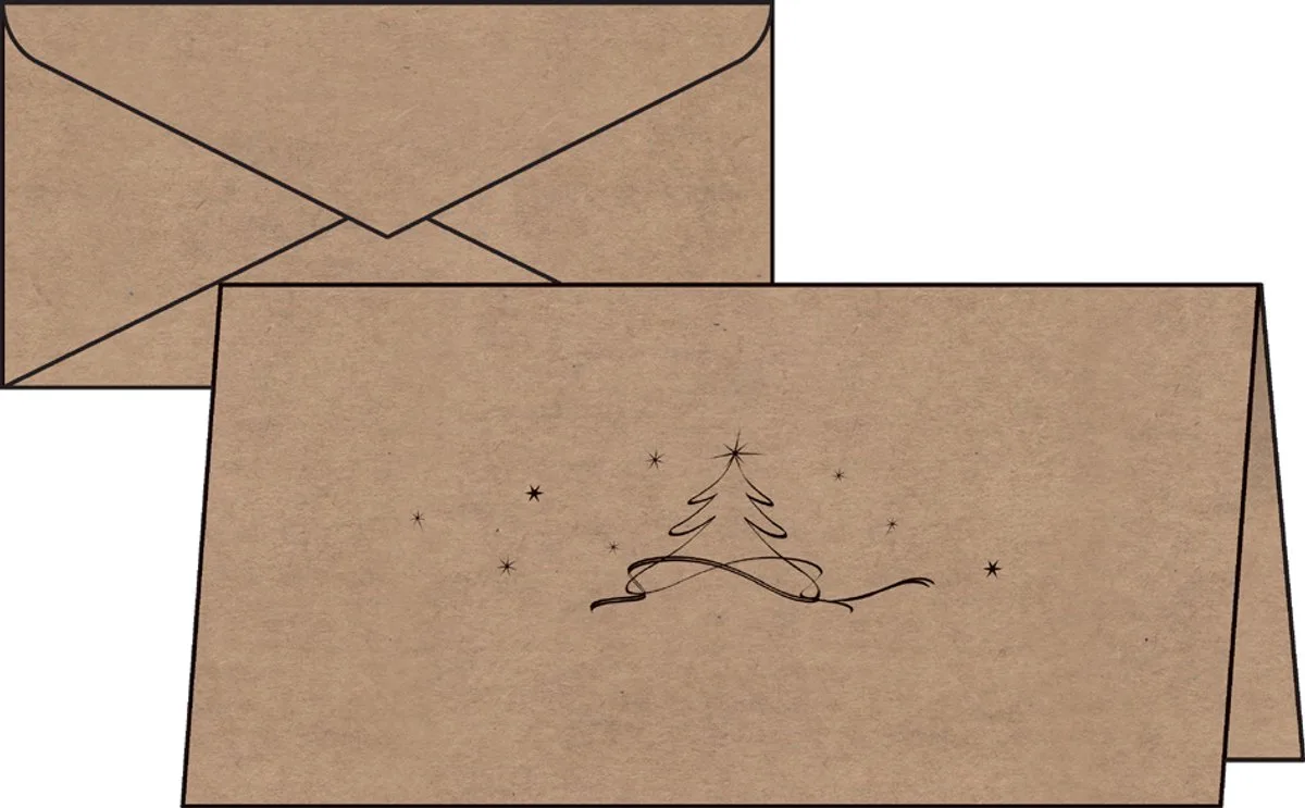 Kerstkaarten Sigel incl. - envelop Kerstboom van Sigel in Kraftliner – productfoto