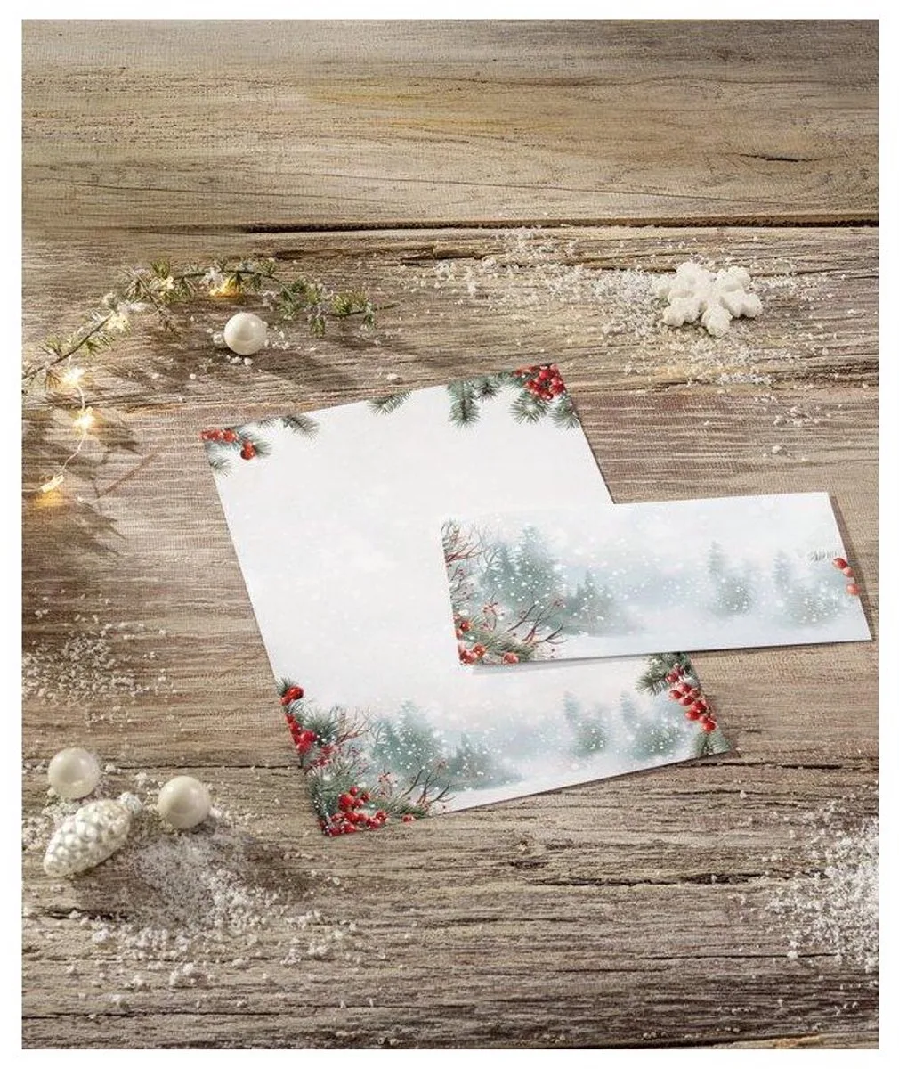 Kerstmis-enveloppen Scandinavian Snow, DIN lang, 25 stuks från Sigel – produktbild