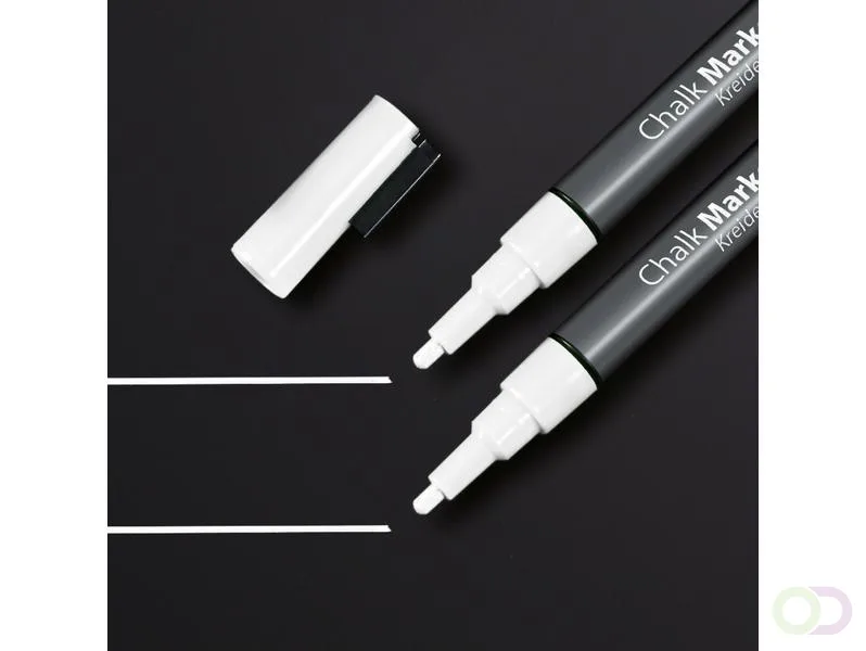 krijtmarker Sigel 1-2mm afwasbaar 2 stuks wit fra Sigel – produktbillede