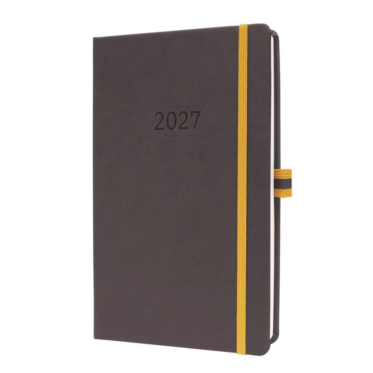 Linescape Weekagenda 2027 - A5 - Hardcover - Verticale Weekindeling - Engelstalig - 176 Pagina's fra Sigel i Mørkegrå – produktbillede