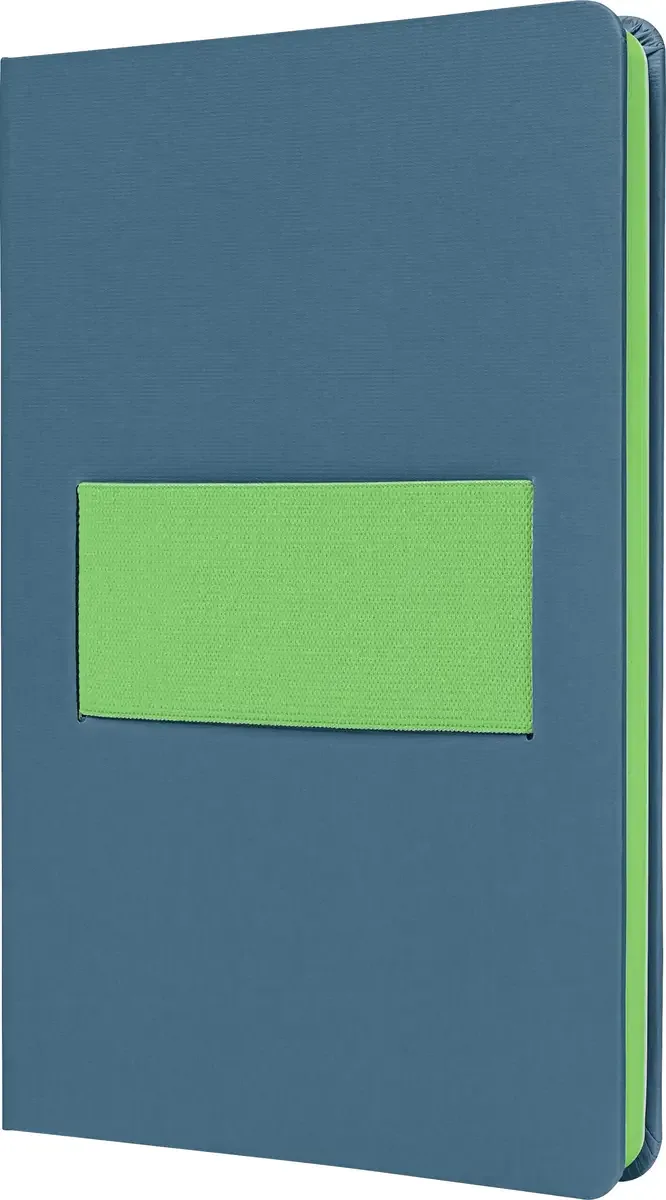 LS204 Notizbuch Linescape Hardcover DIN A5 kariert Mittelblau, Neongrün 88 Blatt von Sigel – Produktfoto