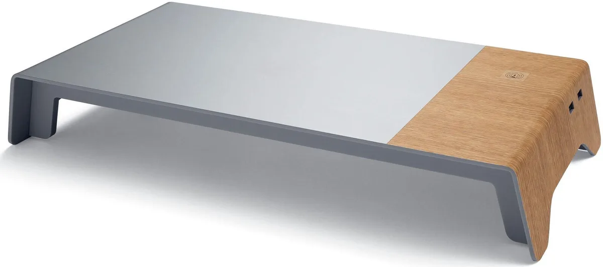 Monitorständer Smartstyle USB silber/holzfarben de Sigel – photo produit
