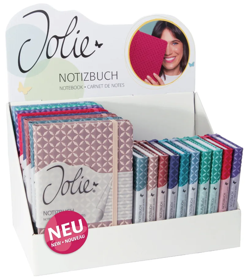 Notizbuch Jolie Flair, Kunstleder, liniert, Display von Sigel – Produktfoto