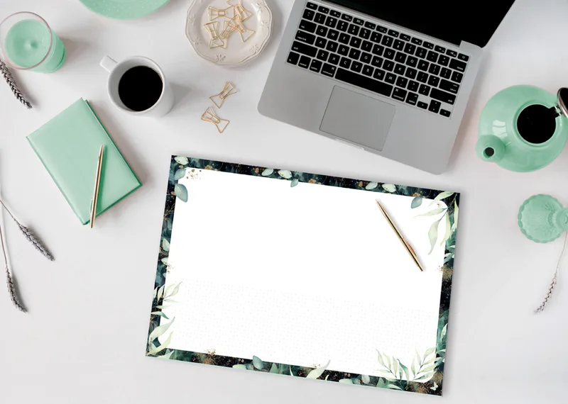 Papier-Schreibunterlage Jolie , Glamorous Leaves, , A3 von Sigel – Produktfoto