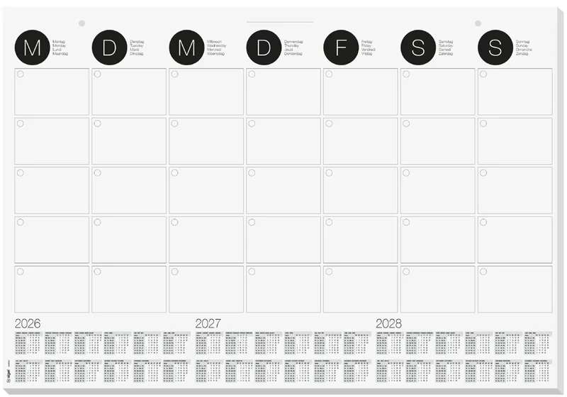 Papier-Schreibunterlage / Wandkalender, schwarz-weiß von Sigel – Produktfoto
