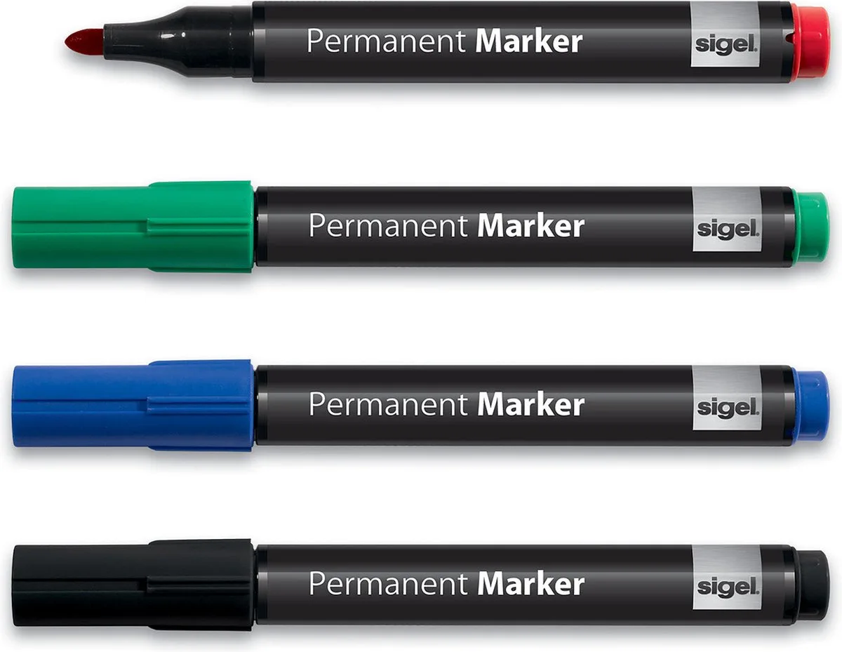 permanent marker - Meet up - markeerstift - zwart - 4 stuks - SI-MU182 de Sigel en Assorti – photo produit