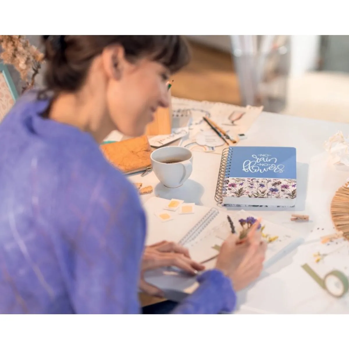spiraalblok Jolie Inspire 'Brush Marks', A5, dot-lineratuur, 240 pagina's van Sigel – productfoto