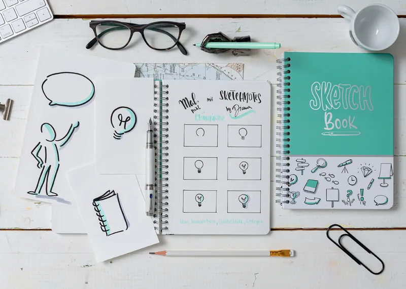Spiral-Notizbuch Jolie , SKETCH Book, , DIN A5, mint by Sigel – product photo