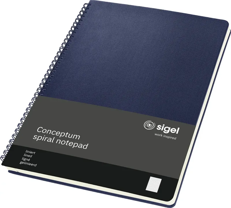 Spiralblock Conceptum Hardcover CO825 Dunkelblau DIN A4 liniert Anzahl der Blätter: 80 by Sigel – product photo