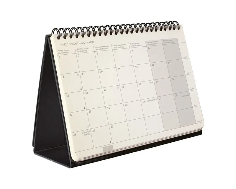Tischkalender Conceptum 2027 A5 quer, 2 Seiten = unten Monat / oben Notizseite by Sigel in Beige, Black – product photo