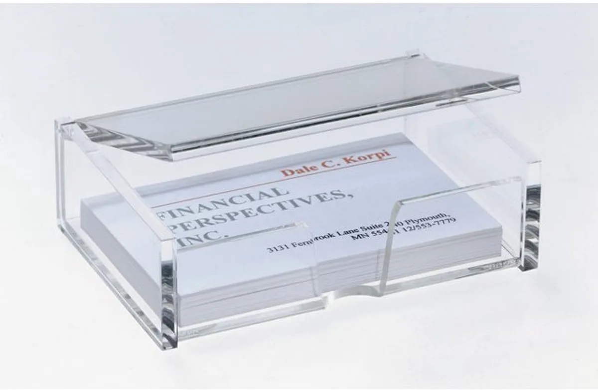 visitekaartbox met deksel voor 80 kaartjes acryl glashelder fra Sigel i Transparant 80 – produktbillede